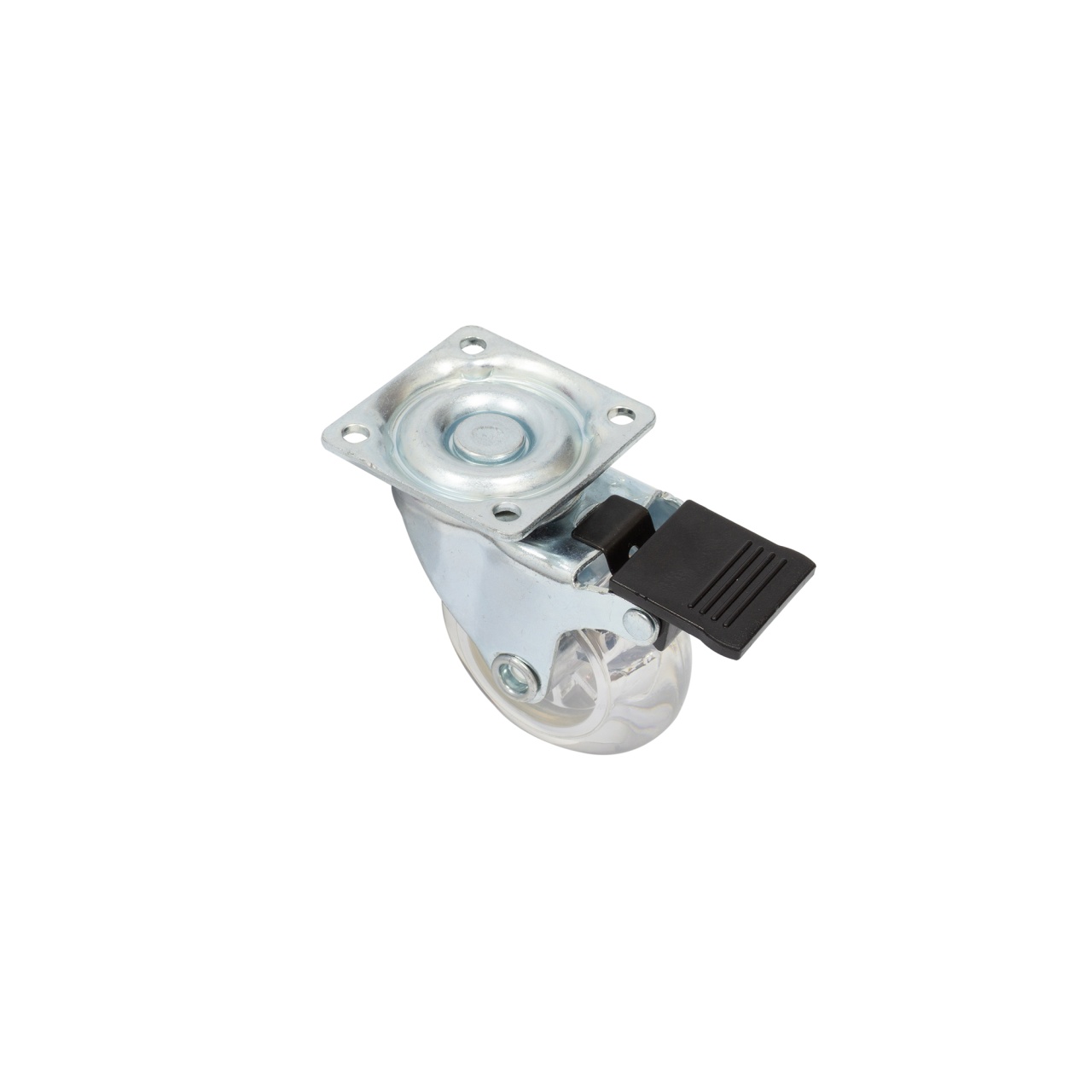 Rotila IFL pentru mobilier, silicon, FI 50 mm, H=62mm, cu / fără blocare, max. 25 kg/bucata, placă fixare 42x42 mm, finisaj transparent/zincat