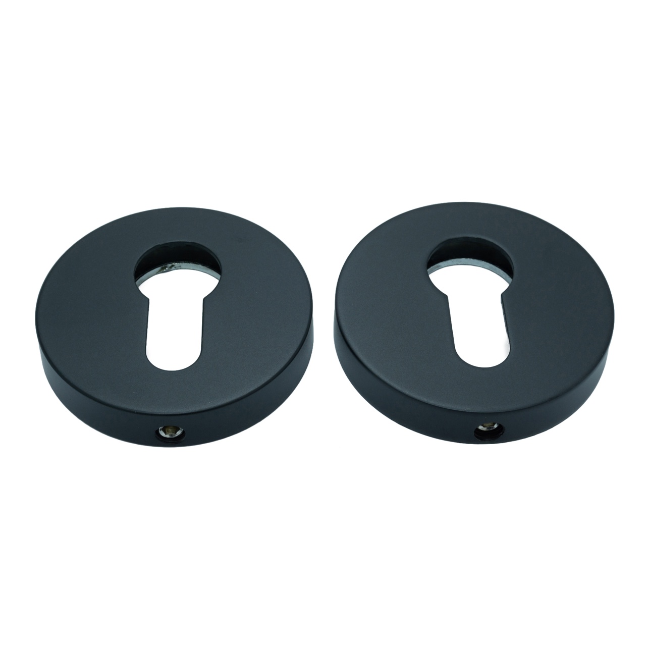 Rozeta model Y- ESUS pentru manere usi, locas pentru cilindru, FI52 mm, finisaj negru mat | auriu lucios