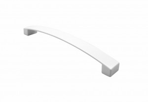 Maner metalic pentru mobilier, model CASSIM, stil modern/minimalist, Distanta dintre gauri = 128 | 160 mm, finisaj alb mat