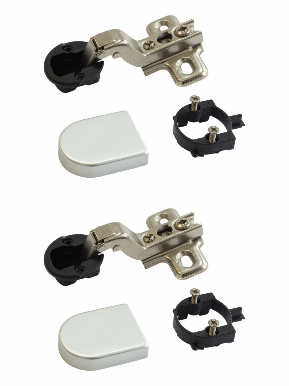 Set 2 balamale IFL D pentru usi sticla incadrate, accesorii incluse, aluminiu