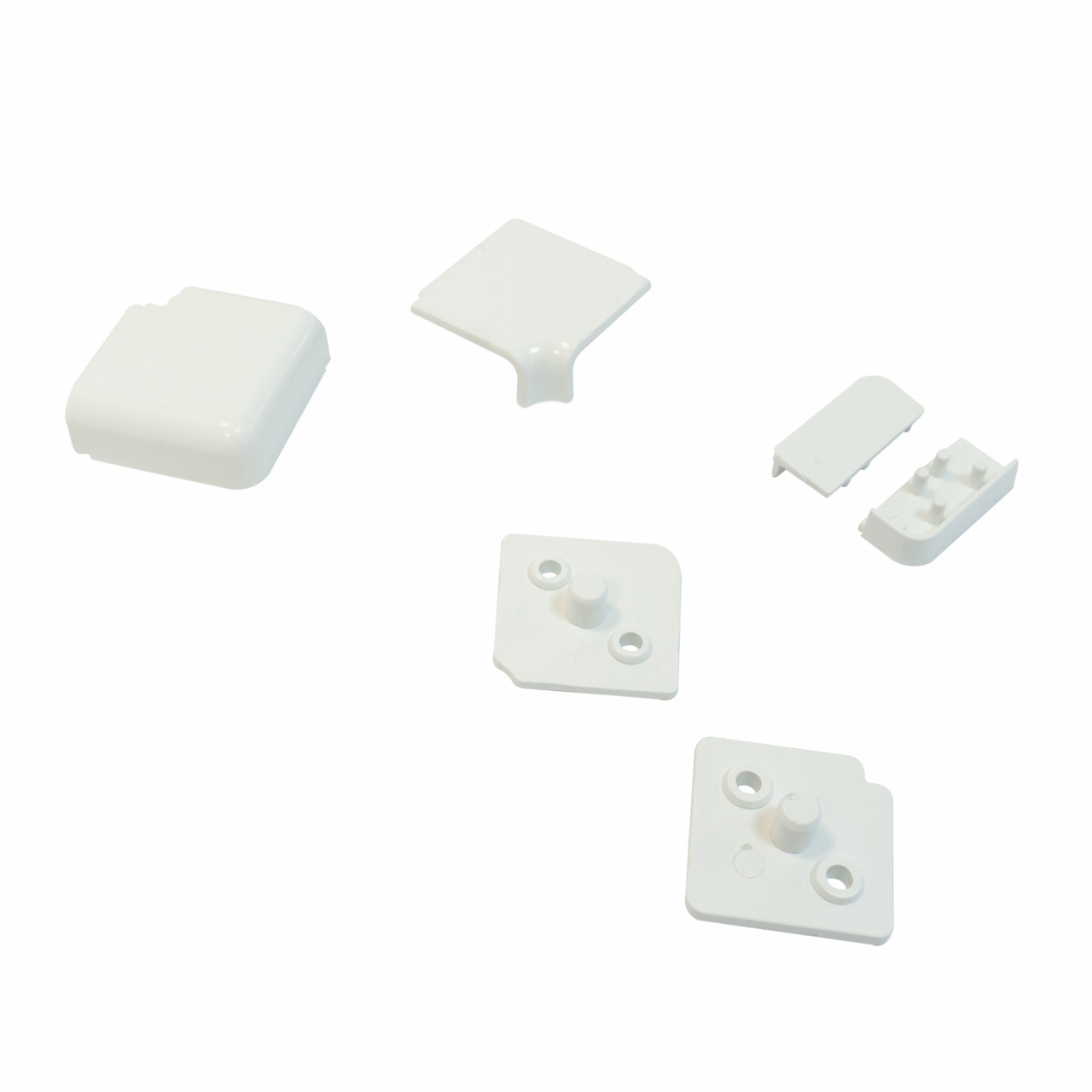 Set accesorii pentru montaj orizontal inaltator blat rectangular, plastic, finisaj aluminiu | negru | alb