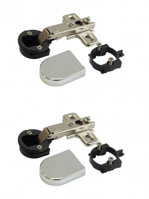 Set 2 balamale IFL D pentru usi sticla aplicate, accesorii incluse, crom lucios