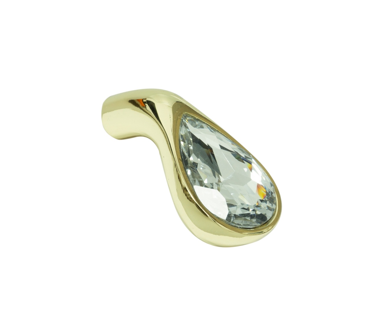 Buton cristal model HIRAM, finisaj auriu lucios/transparent