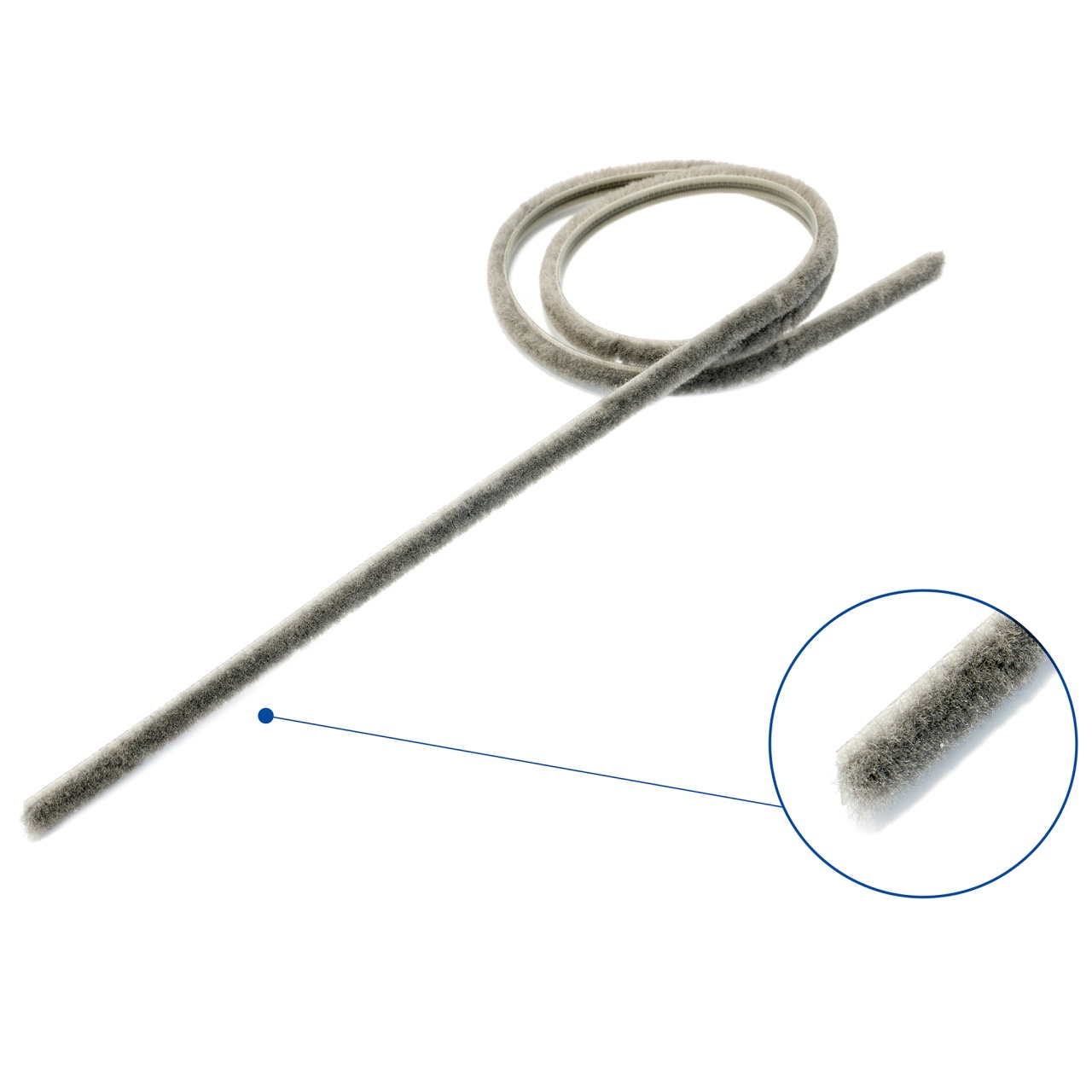 Pachet 10 m perie antipraf, 7x9 mm, adezivata, gri