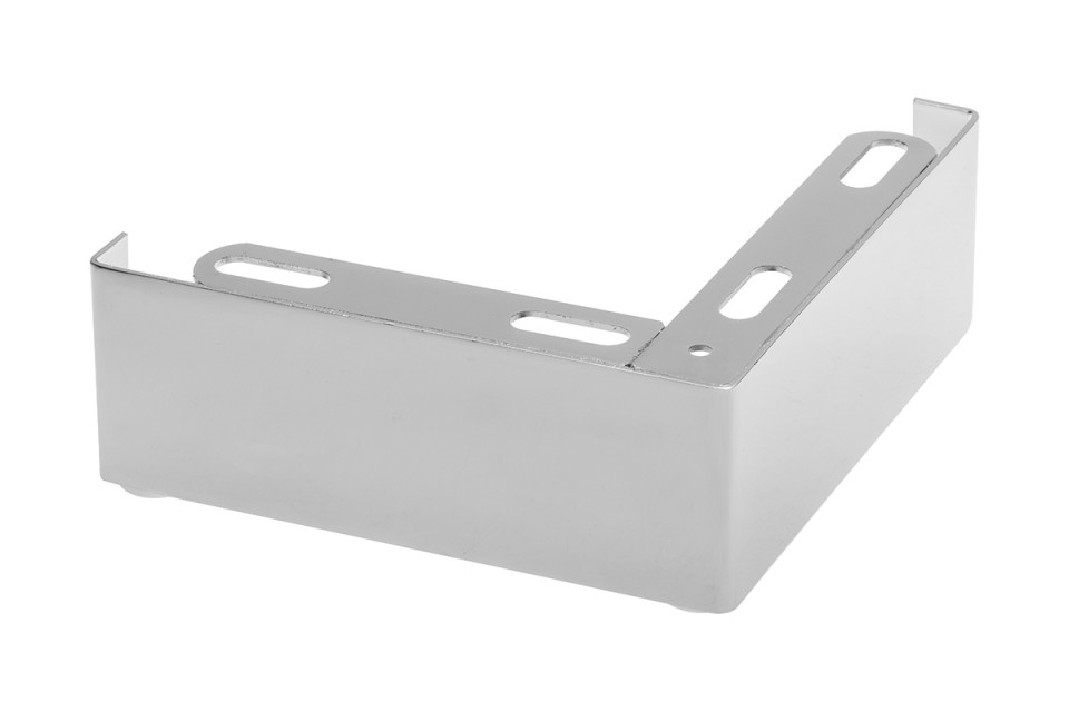 Picior metalic pentru canapele si mobilier, model DIVANO, 150x150x50 mm, finisaj crom lucios