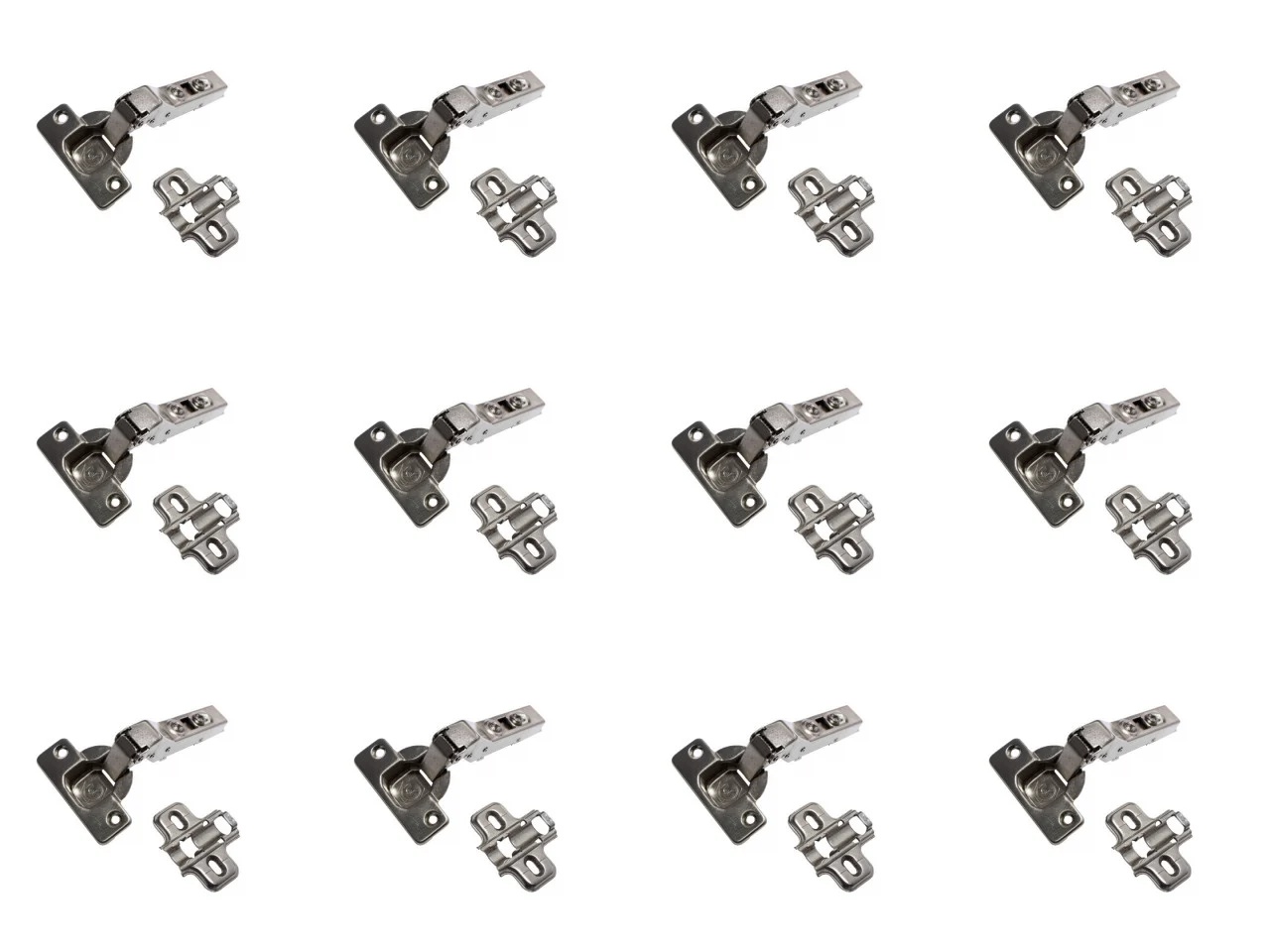 Set 12 balamale aruncatoare IFL Standard pentru usi de mobilier semiaplicate, fara amortizare, placute simple incluse