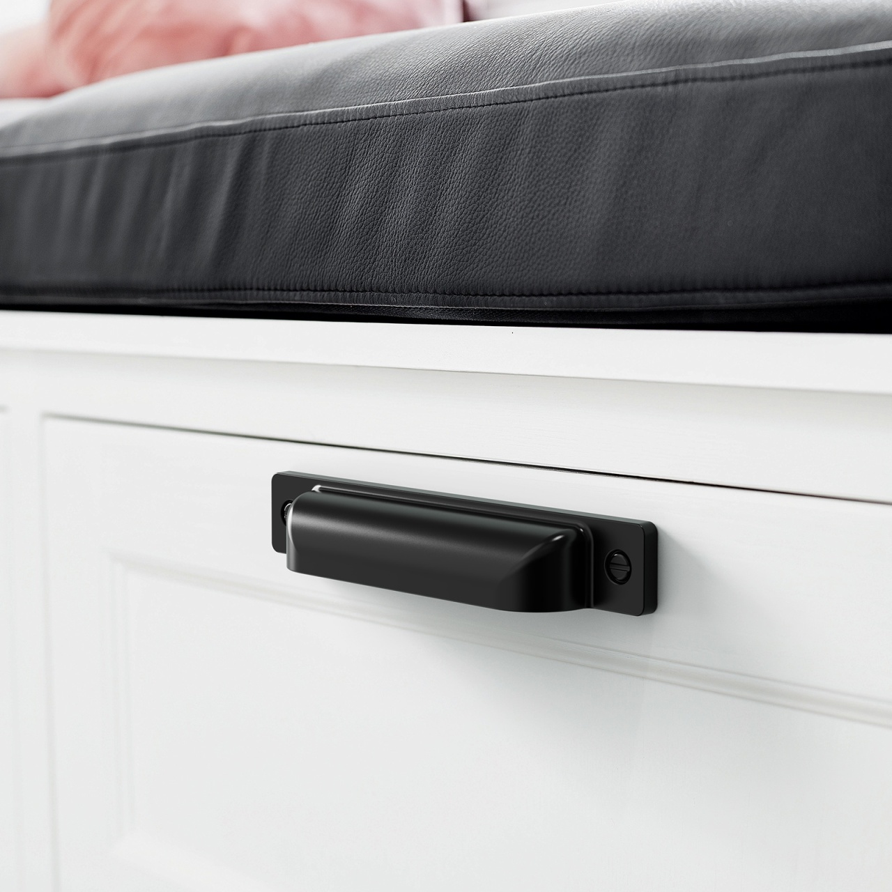 Maner metalic tip scoica pentru mobilier, model Galatea, distanta dintre gauri = 160 mm, finisaj auriu mat