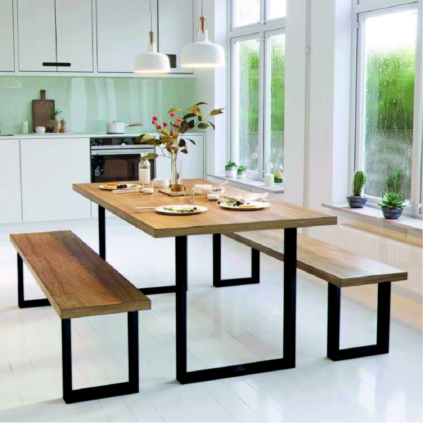 Picior pentru mese model SANTRAL, l=320 | 580 mm, H=400 | 700 mm, profil 75x25 mm, finisaj negru