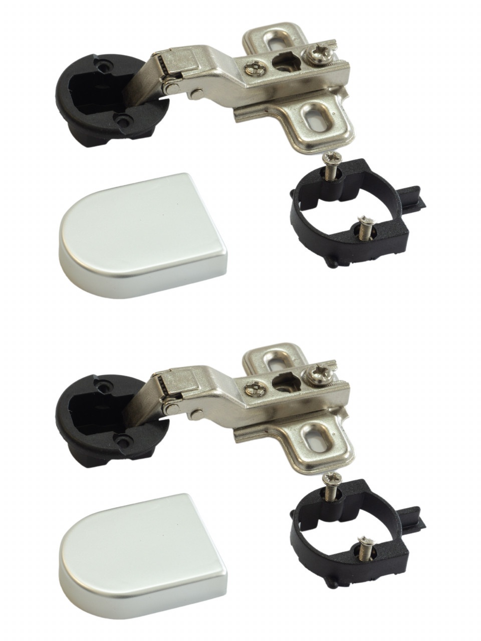 Set 2 balamale IFL D pentru usi sticla semiaplicate, accesorii incluse, aluminiu