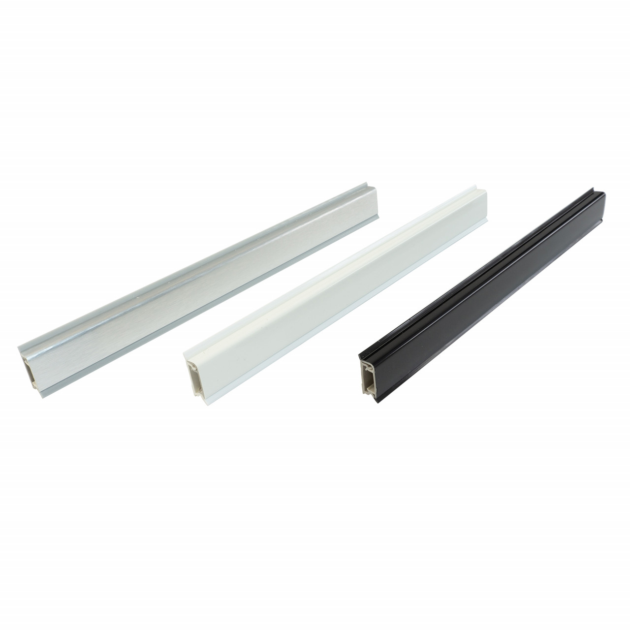 Inaltator rectangular pentru blat bucatarie/plinta antistrop, plastic, 23x27x10 mm, L=2000 mm, finisaj aluminiu | negru | alb