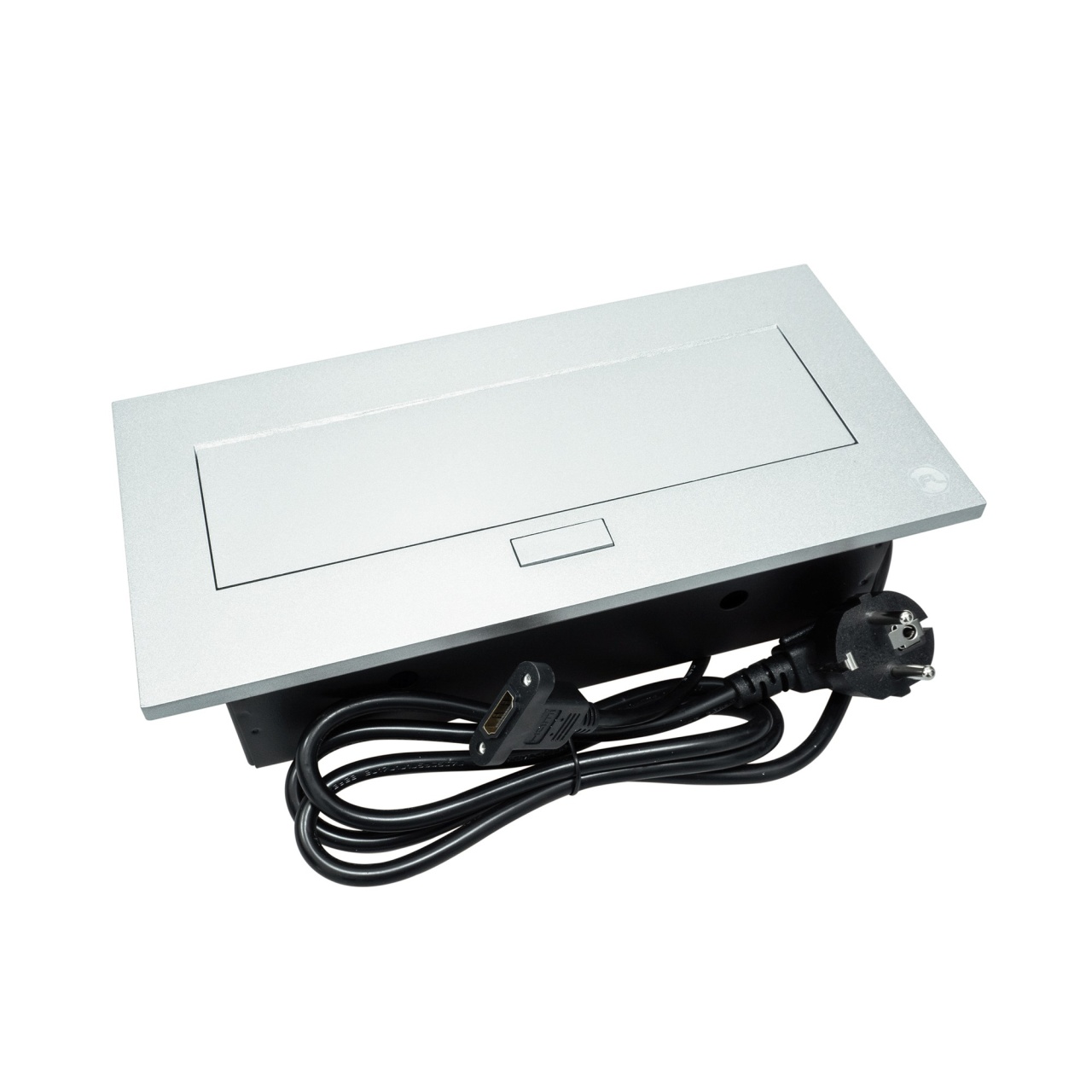 Priza incastrabila model VADO, 2 iesiri Schuko, 1x USB-A, 1x USB-C, 1x HDMI, cablu 1,5 m inclus, finisaj alb | aluminiu | negru