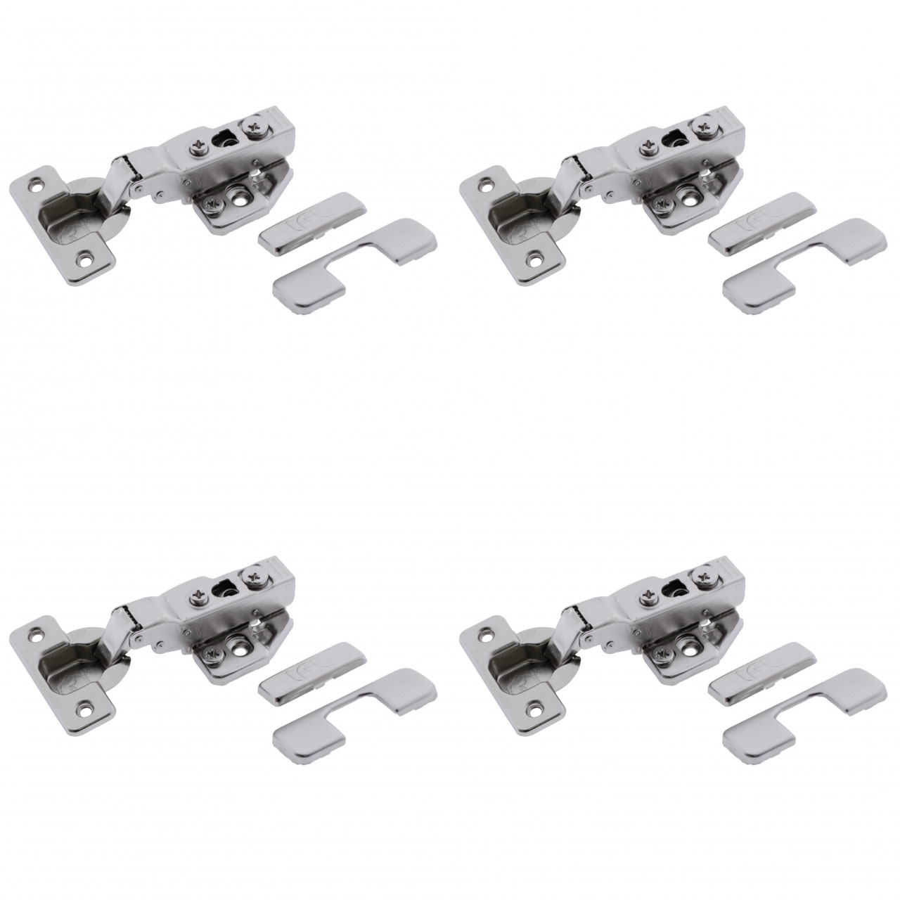 Set 4 balamale aruncatoare IFL Clip pentru usi de mobilier semiaplicate, amortizare la inchidere, placute cu reglaj 3D incluse