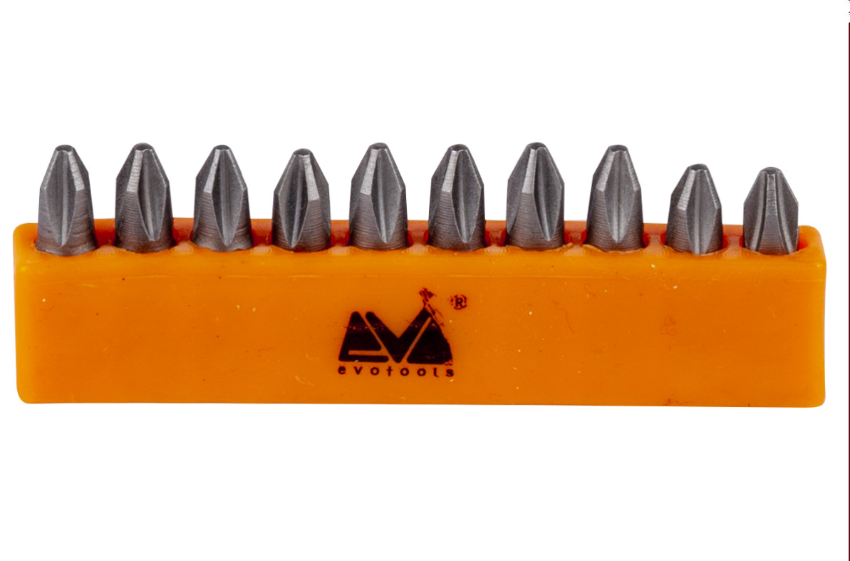 Set biti Varf Surubelnita Cr-V Philips 10 buc PH3, 25 mm Evotools 605117