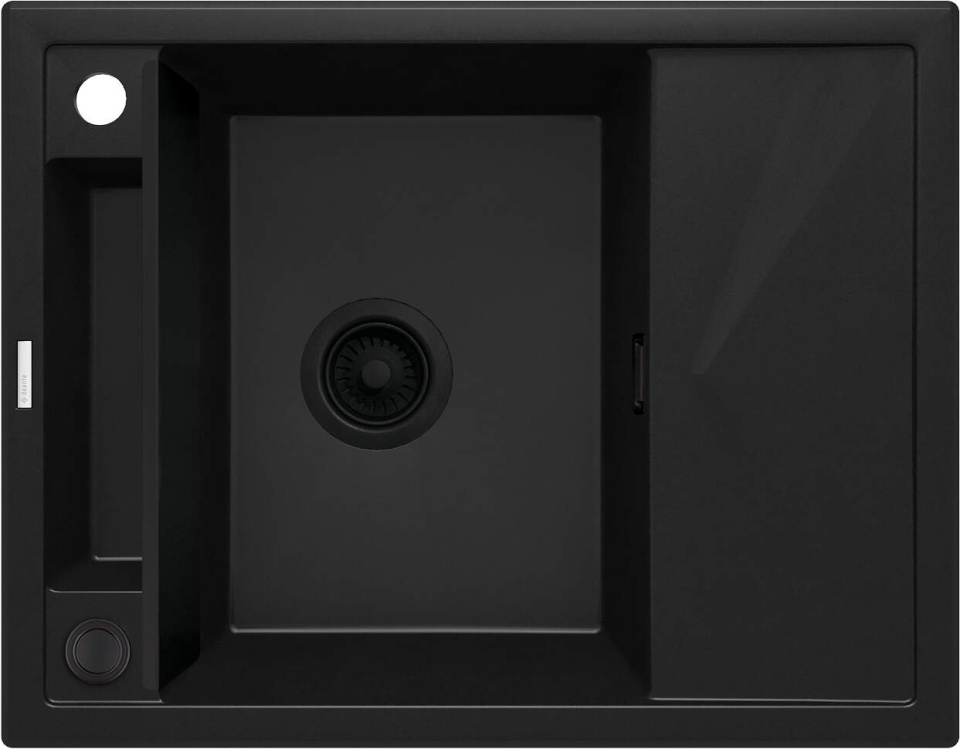Magnetic Chiuvetă magnetică din granit, 1-cuvă cu picurător Finisaj: Negru ZRM_N11A