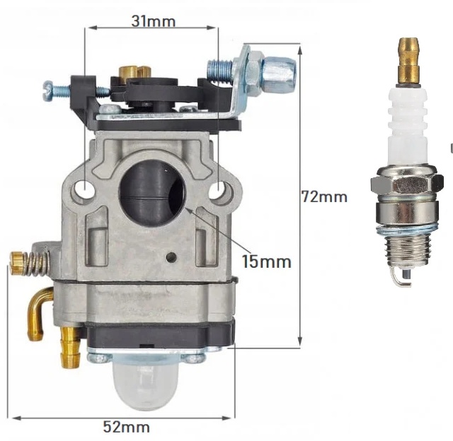 Nirmoto.ro Carburator Motocositoare 2 timpi 15mm + Bujie cadou