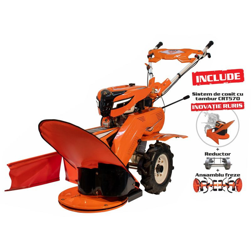 anvelope remorca 4.8/4.00 8 Utilaj multifunctional RURIS 7800CRT + roti cauciuc 4.00-8 + sistem de cosit 7800CRT 7 CP