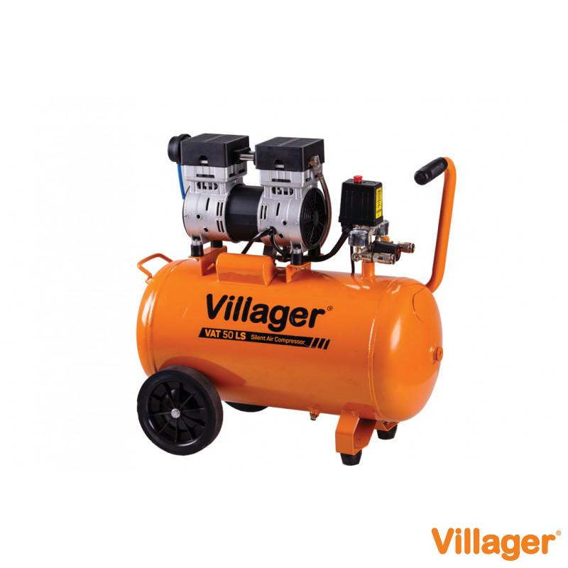 aragaz 50/50/85 Compresor fara ulei VILLAGER VAT 50 LS, 50 L, 8 bar, 750 W