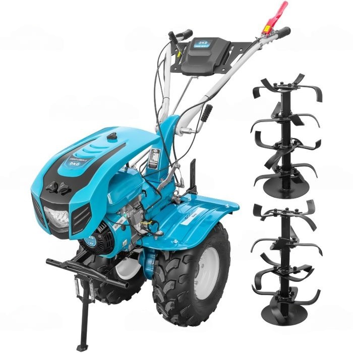 cutie viteze atv 125cc 3+1 Motocultor DKD 1000B NEW 1 motor 7.5 CP benzina 2+1 viteze freze 60-120 cm roti ATV 19/7-8 capota far LED
