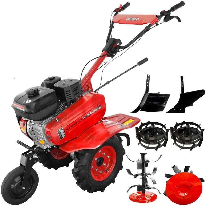 roti motocultor 500/8 Motocultor Weima WM 500 motor 7 CP freze, roti cauciuc, roti metal, rarita reglabila, plug arat