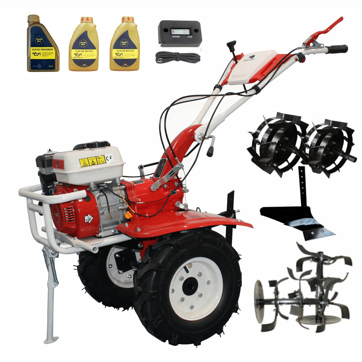 motocultor loncin 1200 3+1 Motocultor Bisonte BTA-1000FC, 7 CP benzina, 3 viteze + accesorii (Pachet 1)