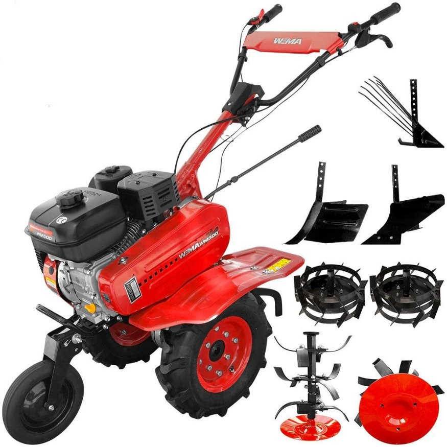 roti motocultor 500/8 Motocultor Weima WM 500 motor 7 CP freze, roti cauciuc, roti metalice, rarita reglabila, plug arat, plug cartofi