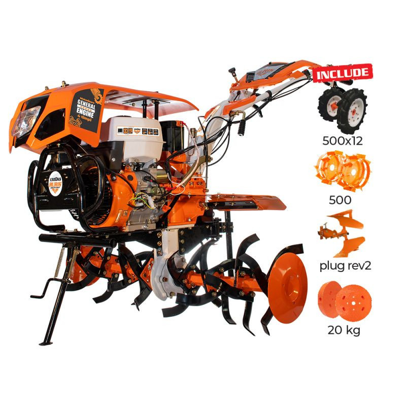 maşina polisat brico depot Motosapatoare RURIS 1300 KS+roti cauciuc 5.00-12+plug reversibil rev2+roti metalice+set contragreutati 20 KG 500 13 CP