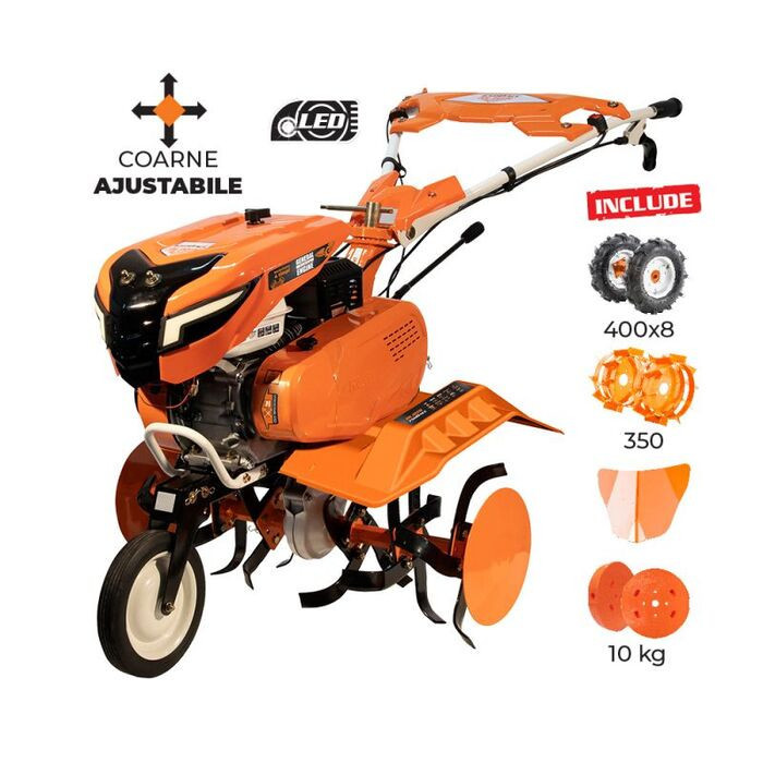 anvelopa 4.00 8 Motosapa RURIS 7500 ACC1+roti cauciuc 4.00-8+rarita+roti metalice 350 fara manicot+set contragreutati 10kg 7 CP