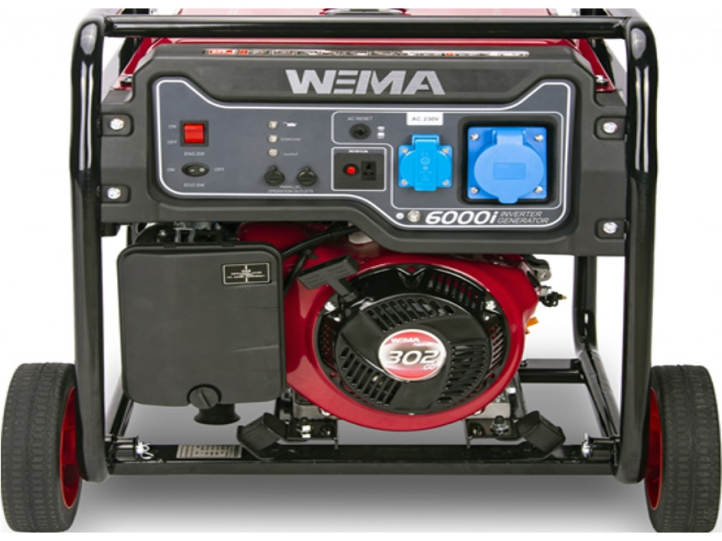 generator curent brico dépôt Generator de curent monofazat Weima WM 6000 iE ,putere max 5,5 kVA, roti si maner transport , pornire electrica, eco mode