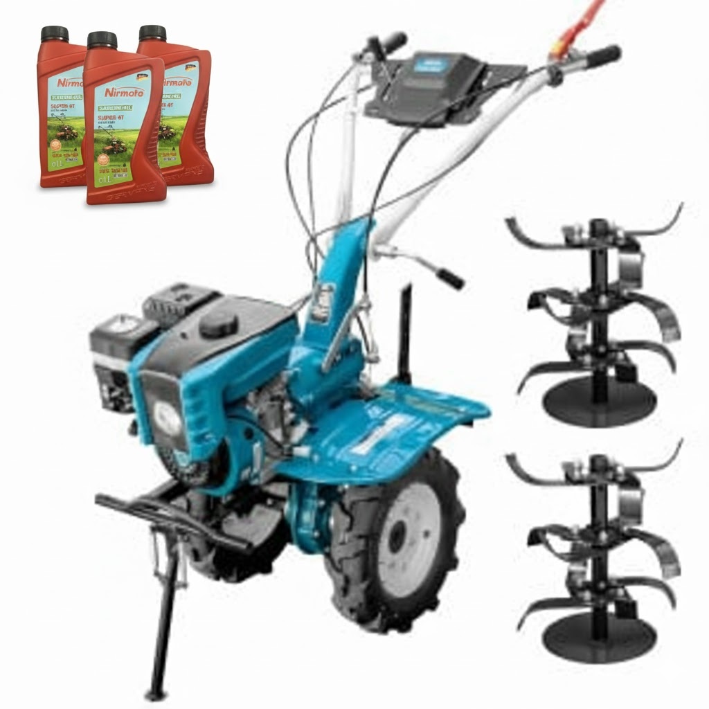 triciclu cu motor pe benzină Motocultor Dakard HS 1000 B NEW 8 CP Benzină cu Roți și Freze | Nirmoto