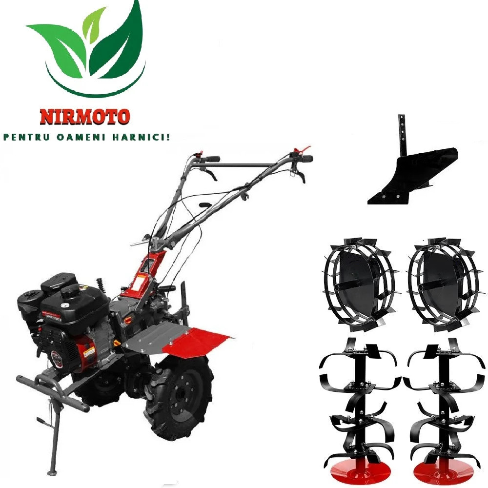 roti motocultor 500/8 Motocultor Weima WM1100C-6 viteze 7 CP cu roti metalice si plug de arat