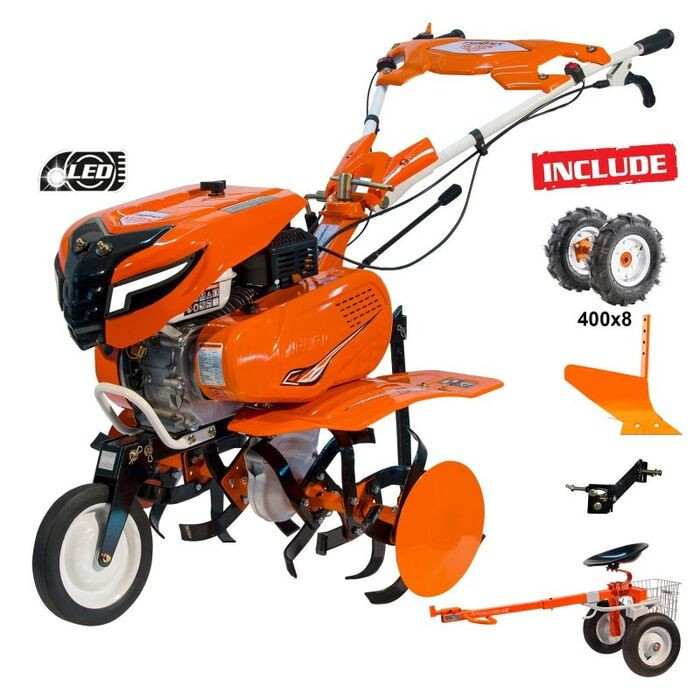 anvelope remorca 4.8/4.00 8 Motosapa RURIS 7500 ACC2 + roti cauciuc 4.00-8 + plug + adaptor + accesoriu tractat 7CP