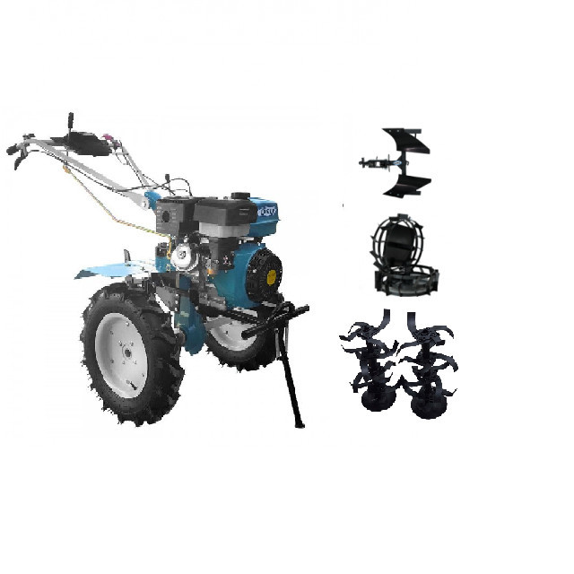 roti motocultor 500/8 Motocultor DKD HS1100D 16CP Benzina + freze + roti metalice + plug reversibil