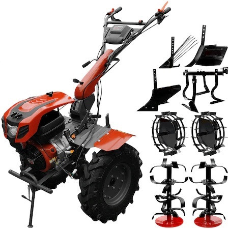 roti motocultor 500/12 Pachet Motocultor Weima WM 1100D-6 motor 9.5 CP 6 viteze reductor usor/greu + roti metal, rarita reglabila, plug arat, plug cartofi, prasitoare