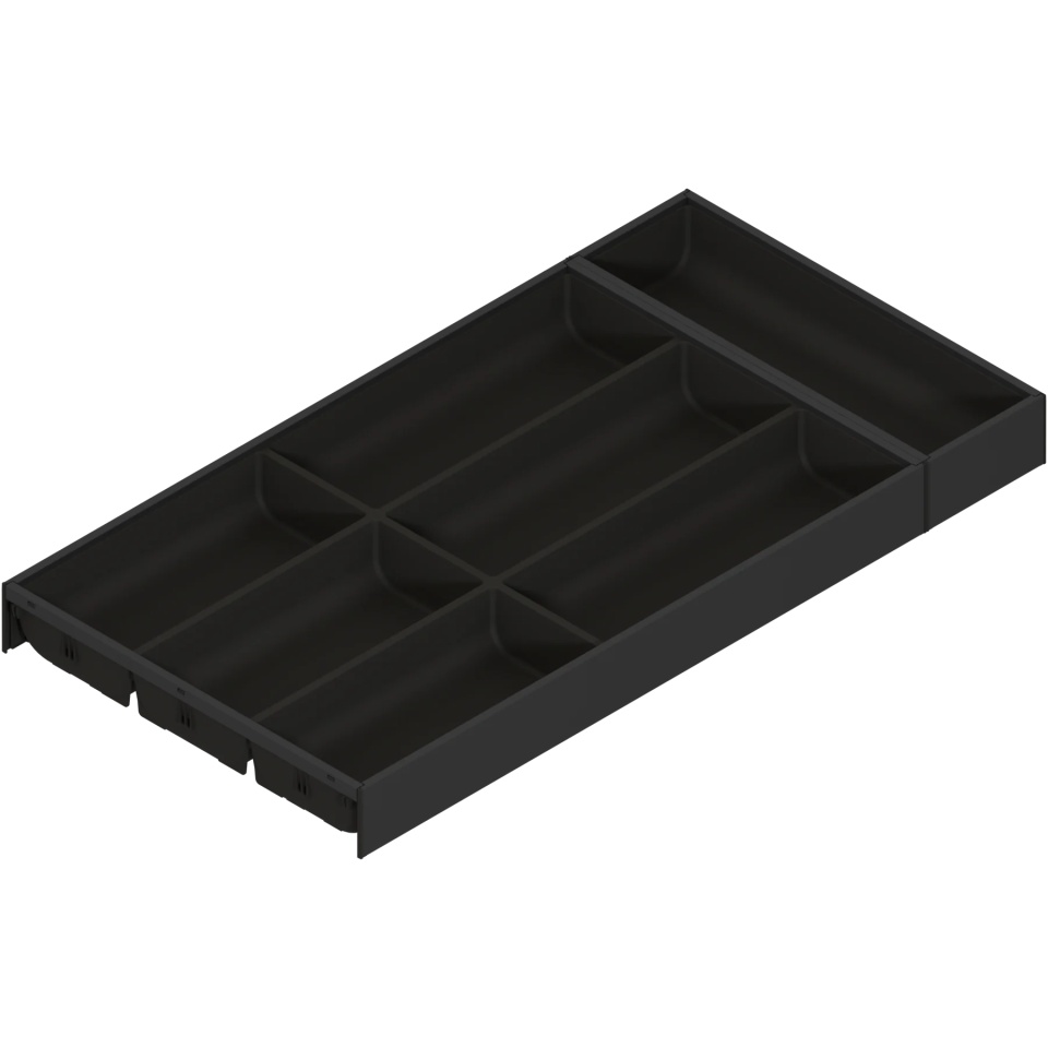 AMBIA-LINE Organizator pt tacamuri, pt LEGRABOX/MERIVOBOX Sertar, Plastic/otel, 7 Compartimente pt tacamuri, NL=600 mm, Latime=300 mm, negru-carbon