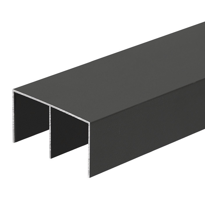 Cale rulare aluminiu ADOOR, dubla, 2 ml, superioara - Negru mat RAL9005