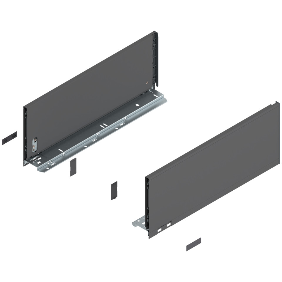 Laterala sertar LEGRABOX C 177 mm, NL=450 mm, dr+stg, pure, gri-orion mat