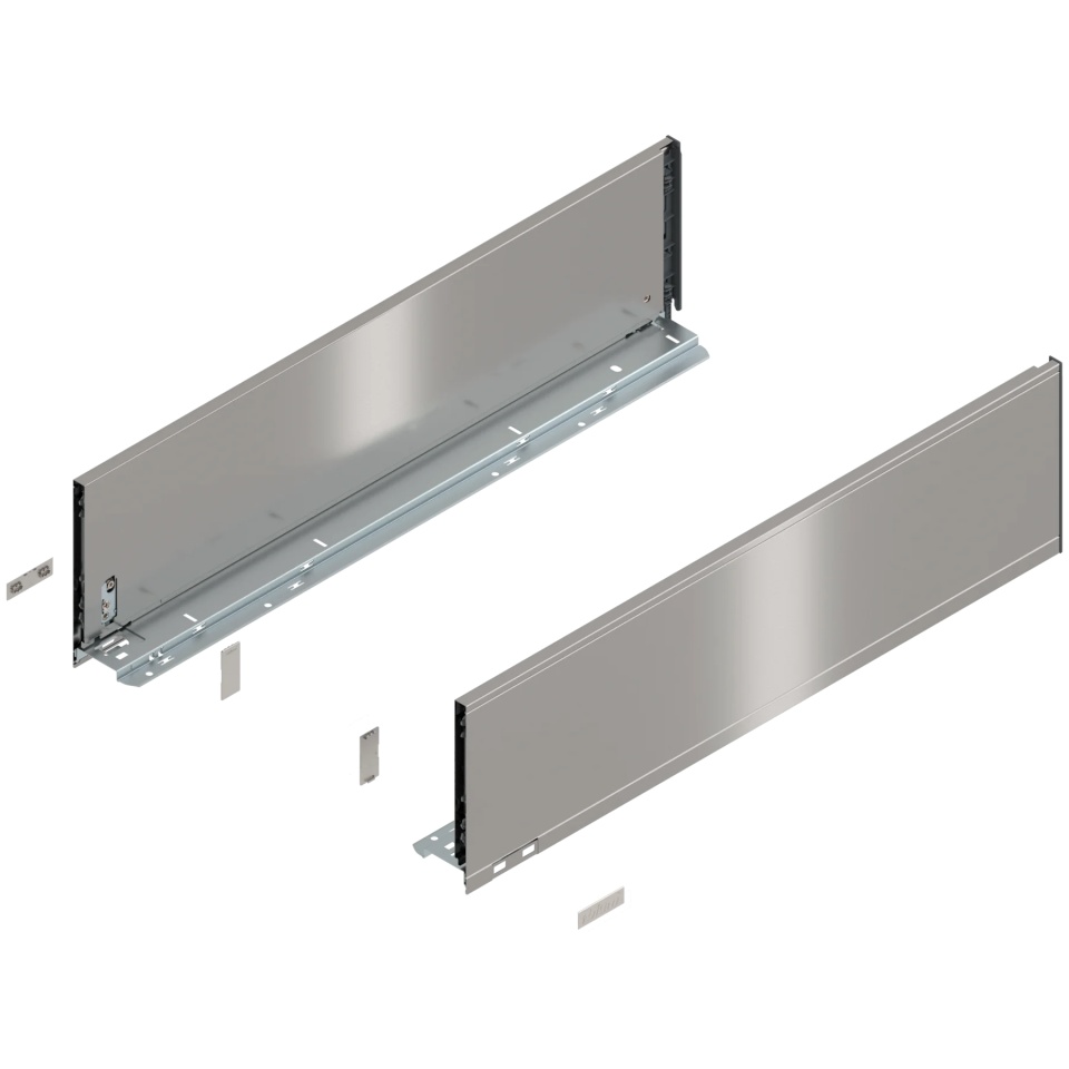 Laterala sertar LEGRABOX C 177 mm, NL=650 mm, dr+stg, pure, inox periat-lacuit