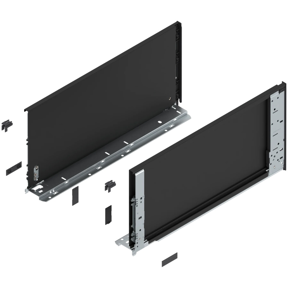 Laterala sertar LEGRABOX interior F 241 mm, NL=500 mm, dr+stg, pure, negru-carbon mat