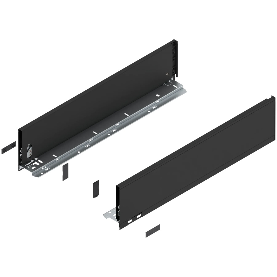Laterala sertar LEGRABOX K 128.5 mm, NL=550 mm, dr+stg, pure, negru-carbon mat