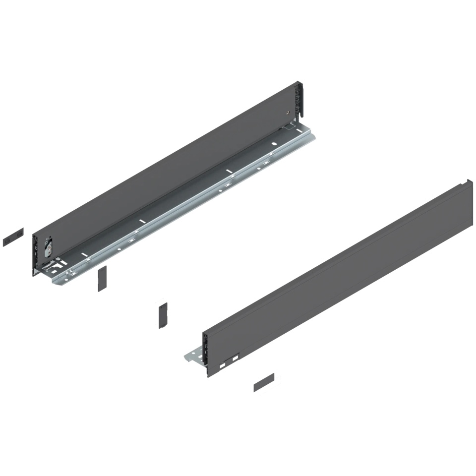 Laterala sertar LEGRABOX M 90.5 mm, NL=650 mm, dr+stg, pure, gri-orion mat