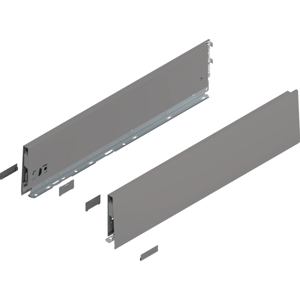 Laterala sertar MERIVOBOX K 550mm, dr+stg gri indiu mat, (129mm)