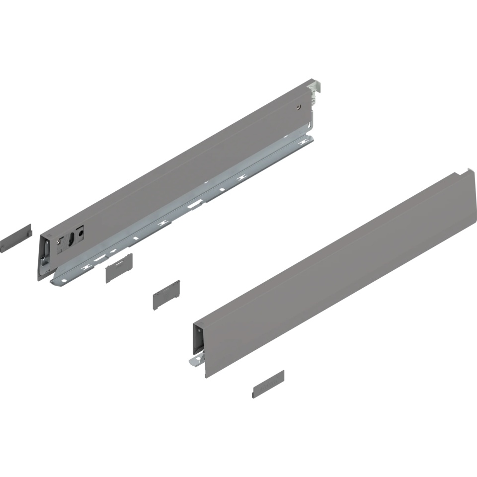 Laterala sertar MERIVOBOX N 450mm, dr+stg gri indiu mat, (68.5mm)