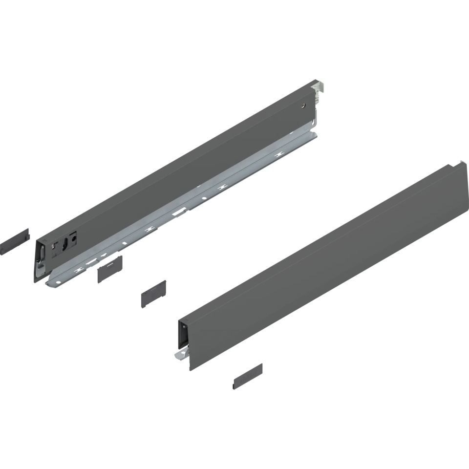 Laterala sertar MERIVOBOX N 500mm, dr+stg, gri-orion mat, (68,5mm)