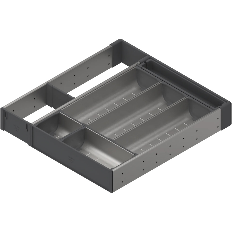 ORGA-LINE, Set combinat sertar lemn, NL=450mm, latime=382mm inox-periat/gri inchis