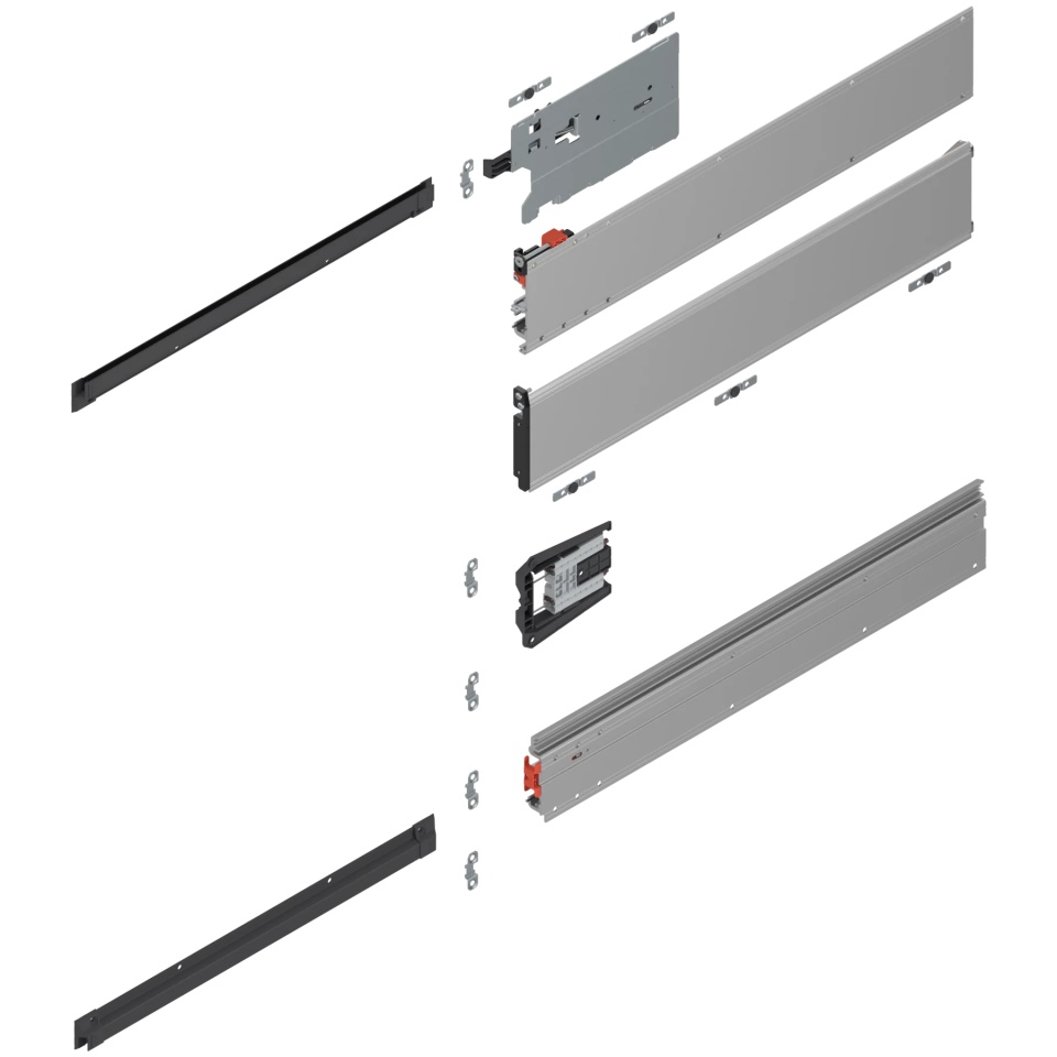REVEGO uno - Sina de glisare tip pocket set, NL=600 mm, stânga