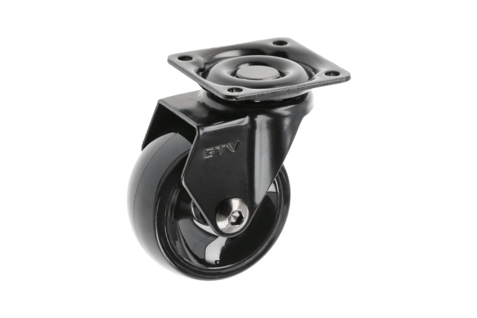 Rotila GTV CALIBRO, D50 mm, H 64mm, plastic+otel, negru