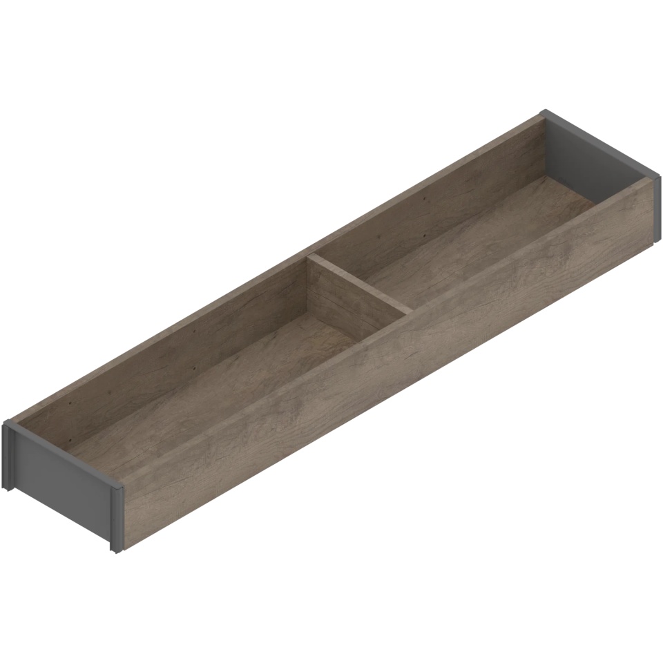 AMBIA-LINE Rama, pt LEGRABOX/MERIVOBOX Sertar, Design de lemn, NL=500 mm, Latime=100 mm, Stejar Nebr./gri-orion