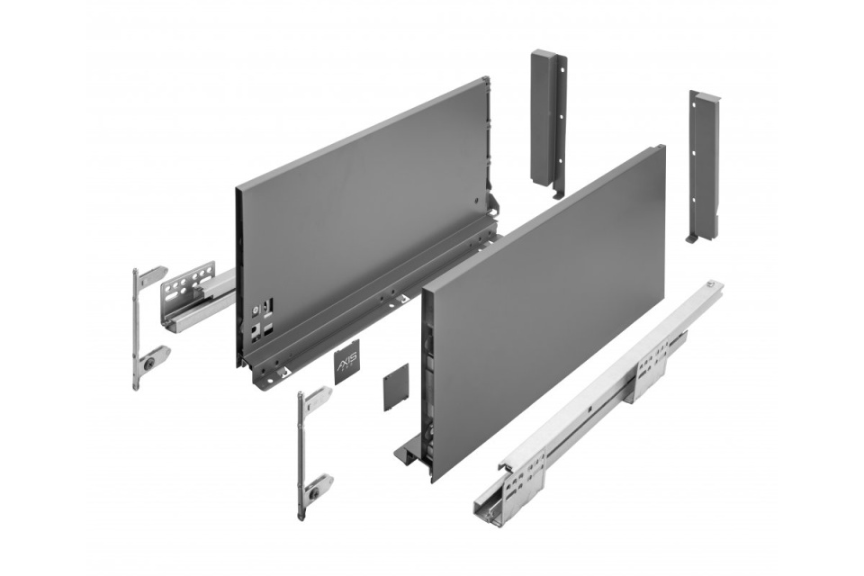 AXISPRO: Sertar cu amortizare 40kg, H199, L550mm - antracit