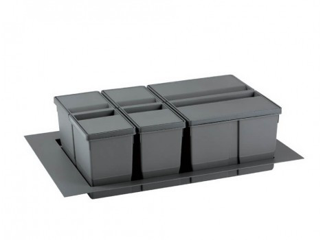 Cos gunoi, gri orion, corp 800mm, 9XL, H209mm, 1x20L + 2x9L