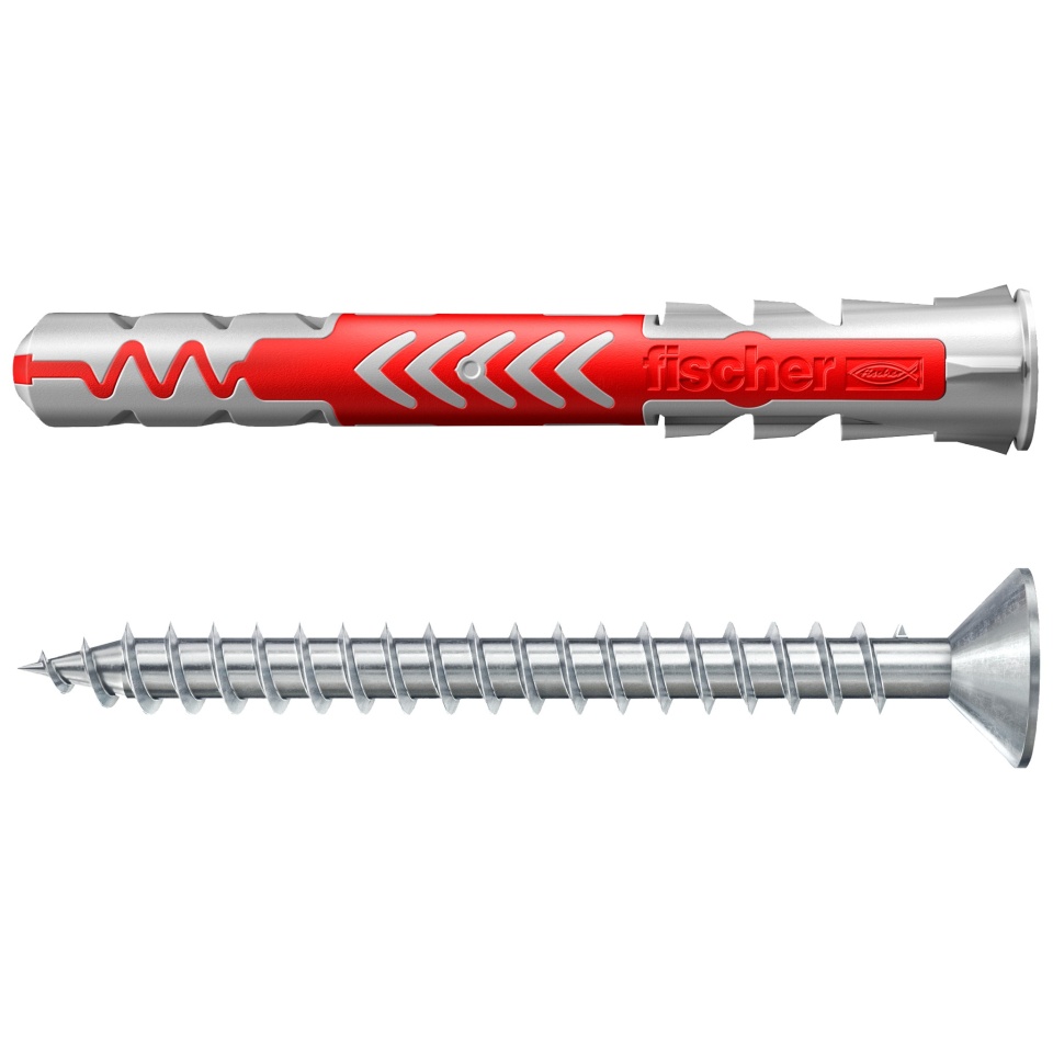 Diblu universal din nylon, 8 x 65 mm, Fischer Duopower, cu surub, cap inecat, amprenta Pozidriv, PZ2, 5,0 x 80 mm